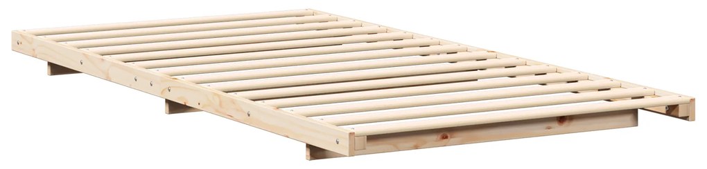 vidaXL Κρεβάτι δαπέδου Καφέ 100 x 200 cm Μασίφ ξύλο πεύκου