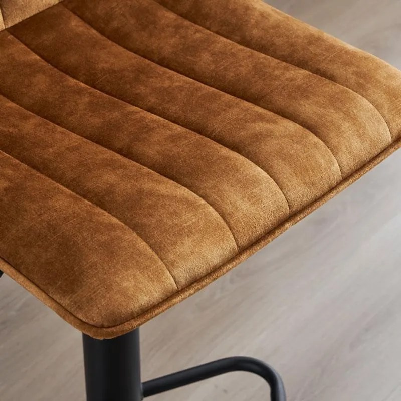 Σκαμπό Μπάρ FL1020 Fylliana Tobacco - Aνθρακί - Μαύρο 43x48x112,5 εκ. 2αδα