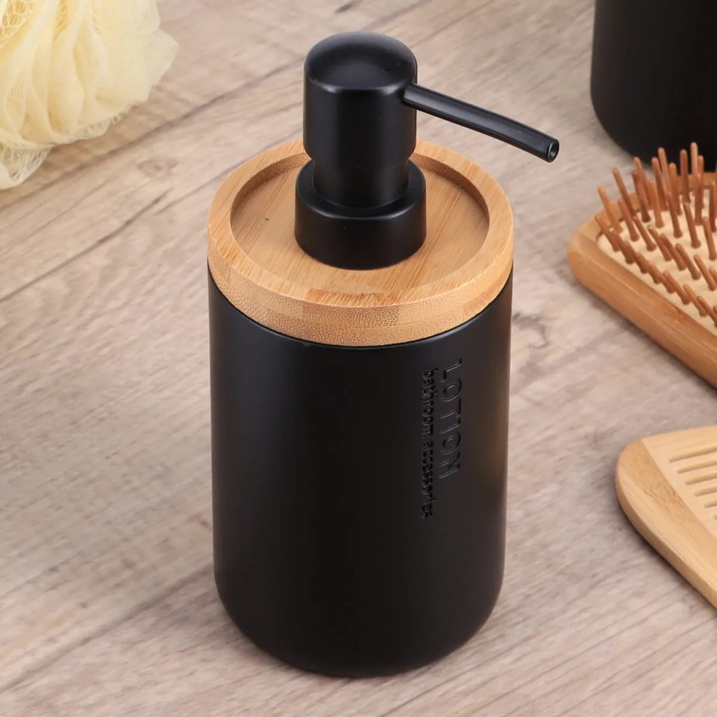 Δοχείο Κρεμοσάπουνου 280ml (Φ7.5x17) T-D Black/Bamboo 62101237