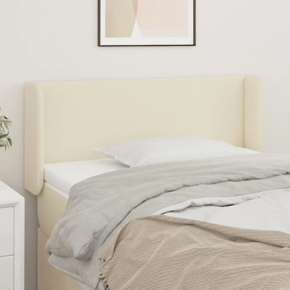 vidaXL Κεφαλάρι με Πτερύγια Κρεμ 83x16x78/88 εκ. Συνθετικό Δέρμα