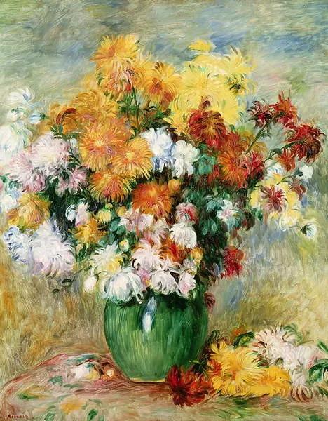 Pierre Auguste Renoir - Εκτύπωση έργου τέχνης Bouquet of Chrysanthemums, c.1884, (30 x 40 cm)
