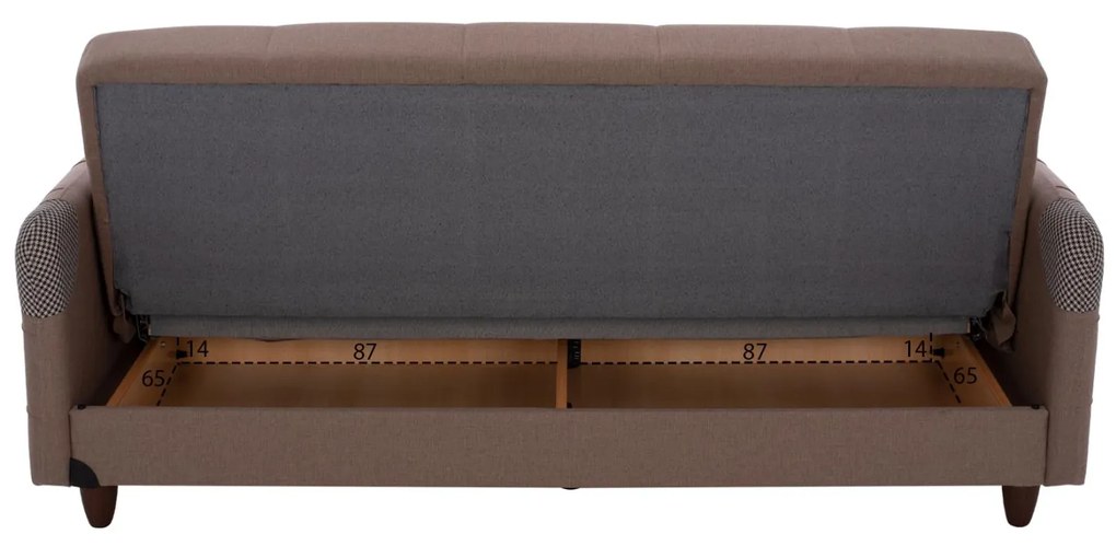 Καναπές - Κρεβάτι Sanna 3θέσιος Μπέζ 210x82x86 εκ. 210x82x86 εκ.