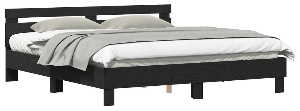 vidaXL Σκελετός Κρεβατιού Μαύρη Οξυά 180 x 200 cm Επεξεργασμένο ξύλο