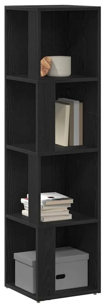 vidaXL Γωνιακά ράφια Μαύρη Οξυά 33 x 33 x 132 εκ. Επεξεργασμένο ξύλο