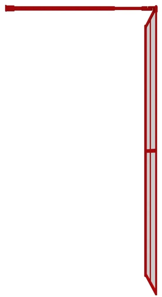 vidaXL Διαχωριστικό Ντουζιέρας Κόκκινο 80 x 195 εκ. Διαφανές Γυαλί ESG