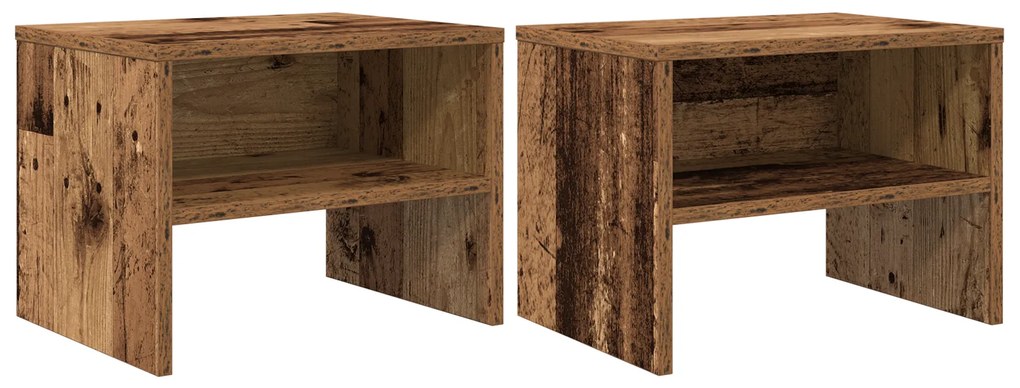 vidaXL Κομοδίνο 2 pcs Παλαιό ξύλο 40 x 40 x 30 cm Επεξεργασμένο ξύλο
