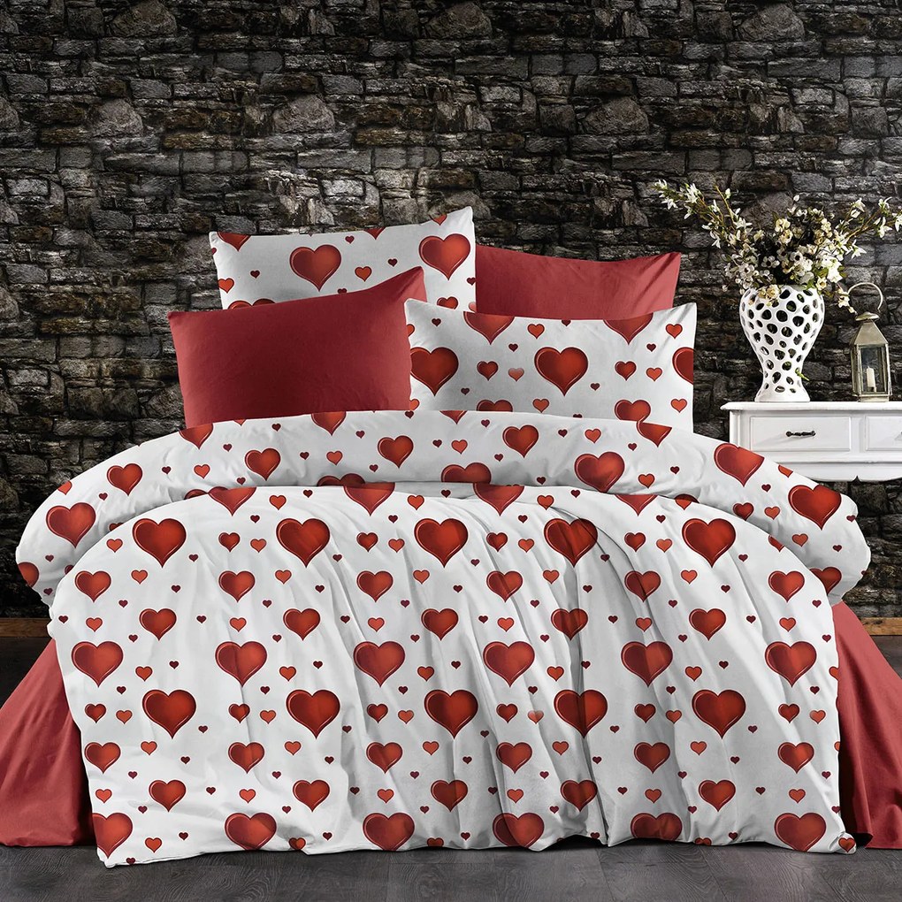 Πάπλωμα Υπέρδιπλο (220x240) Dimcol Πάθος 607 White-Red