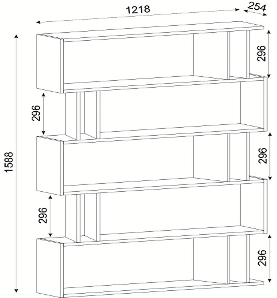 Βιβλιοθήκη ArteLibre Antipaxi Sonoma/Wenge Μοριοσανίδα/Μελαμίνη 122x26x159cm