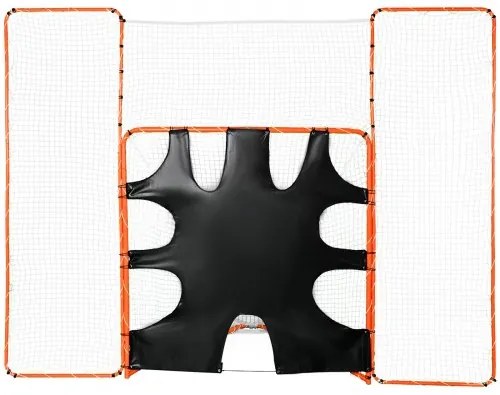 VEVOR 3-IN-1 Lacrosse Goal with Backstop and Target, 12&#039; x 9&#039; Lacrosse Net, Steel Frame Backyard Lacrosse Rebounder Equipment, Quick &amp; Easy Setup Training Net, Perfect for Youth Adult Training, Orange
