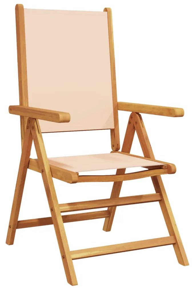 vidaXL Καρέκλες Κήπου 2 τεμ. Μπεζ Μασίφ Ακακία &amp; Ύφασμα