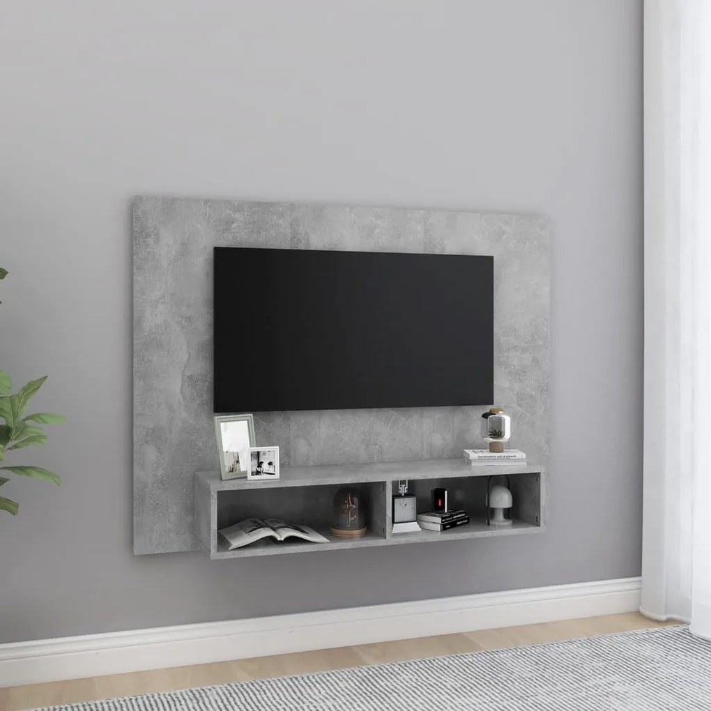 vidaXL Έπιπλο Τηλεόρασης Τοίχου Γκρι Σκυρ. 120x23,5x90 εκ. Μοριοσανίδα