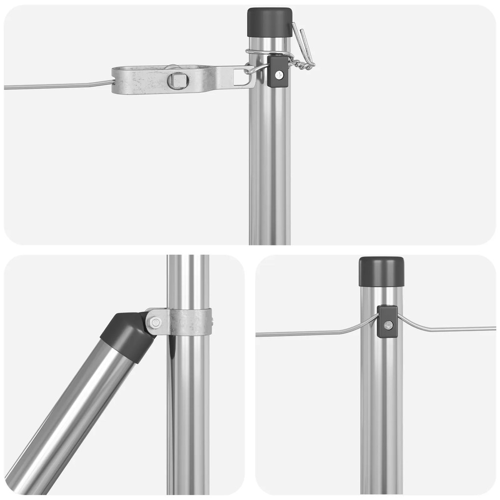 vidaXL Φράχτες 26 τμχ Ø32 mm 80 cm Γαλβανισμένο Ατσάλι