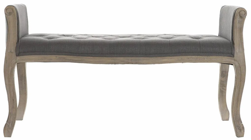 Σκαμπό DKD Home Decor   Φυσικό Σκούρο γκρίζο ξύλο καουτσούκ Καμβάς 109 x 44,5 x 60 cm
