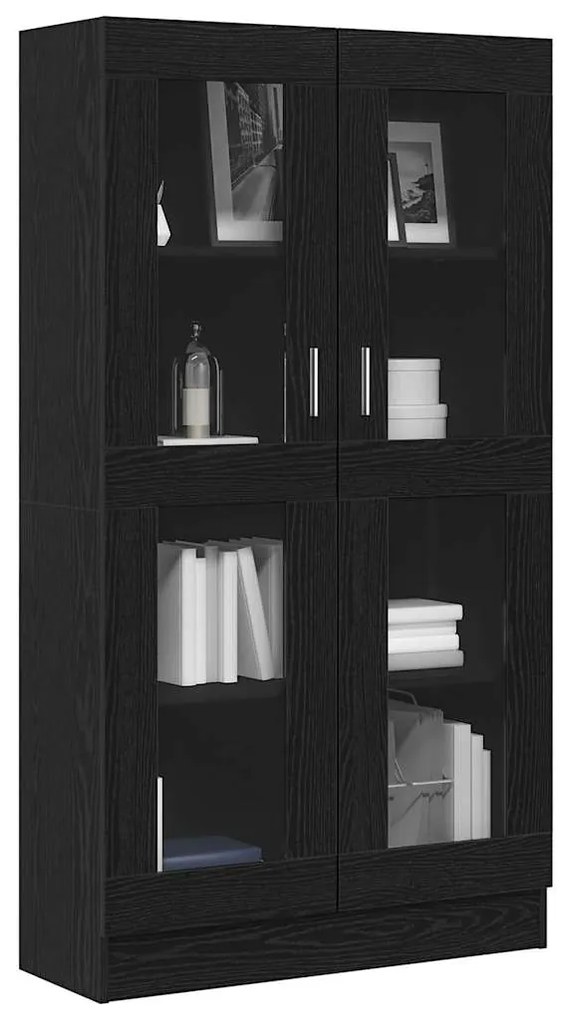 vidaXL Βιβλιοθήκη Μαύρη Οξυά 82,5 x 30,5 x 150 cm Επεξεργασμένο ξύλο