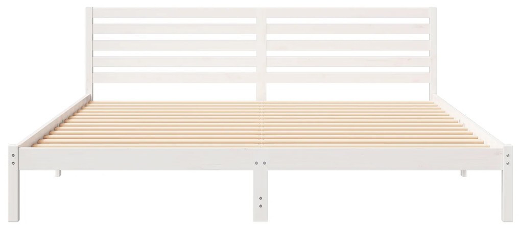 vidaXL Σκελετός Κρεβατιού Λευκό 180 x 210 cm Συμπαγές ξύλο πεύκου