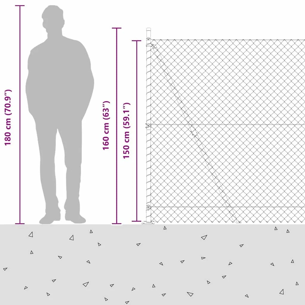 vidaXL Στύλος Περιφράξεων Πράσινο 10 x 1,5 μ (40 x 40 χιλιοστά πλέγμα)