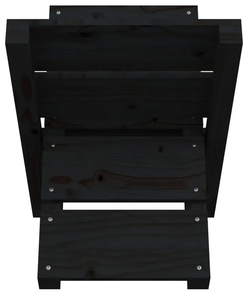 vidaXL Ξυλοθήκη Μαύρη 47 x 39,5 x 48 εκ. από Μασίφ Ξύλο Πεύκου
