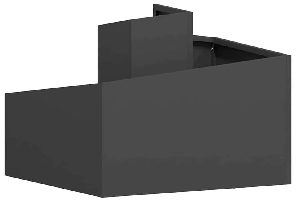 vidaXL Γλάστρα Κήπου Μαύρο 60 x 60 x 50 εκ Ψυχρής έλασης χάλυβας