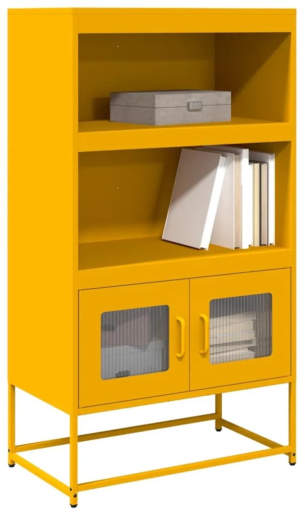 vidaXL Highboard Μουστάρδα κίτρινη 68x39x123 cm Χάλυβας