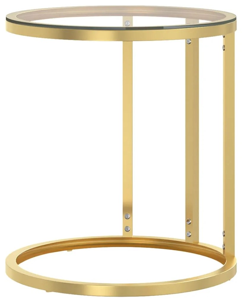 vidaXL Τραπέζι Βοηθητικό Χρυσό / Διαφανές 45 εκ. από Ψημένο Γυαλί