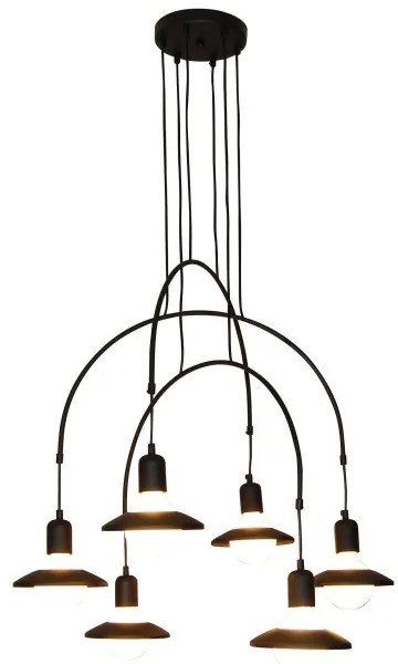 Κρεμαστό Φωτιστικό Οροφής 6xE27 G95 LED Μαύρο Everdina 77-3826 Homelighting-77-3826-Μαύρο 77-3826
