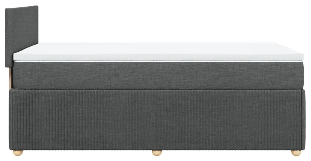 ΚΡΕΒΑΤΙ BOXSPRING ΜΕ ΣΤΡΩΜΑ ΣΚΟΥΡΟ ΓΚΡΙ 80X200 ΕΚ. ΥΦΑΣΜΑΤΙΝΟ 3287277