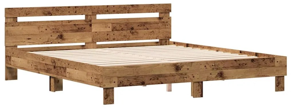 vidaXL Σκελετός Κρεβατιού Παλιό Ξύλο 180 x 200 cm Επεξεργασμένο ξύλο