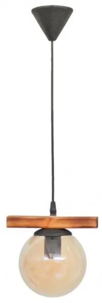 Κρεμαστό Φωτιστικό Οροφής R-600 CABLE 1L WOOD 30-0075 Heronia-30-0075-Μπρονζέ 30-0075