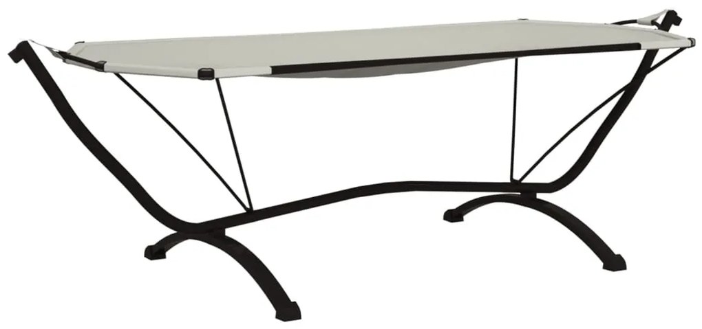 vidaXL Ξαπλώστρα Εξ.Χωρ. με Σκέπαστρο Κρεμ από Ατσάλι + Ύφασμα Oxford