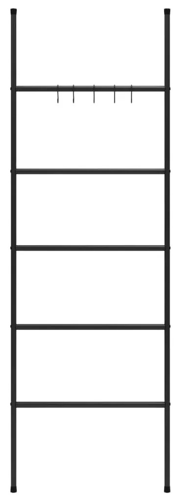 vidaXL Σκάλα για Πετσετοκρεμάστρα με 5 Επίπεδα Μαύρη 58x175 εκ. Σιδερένια