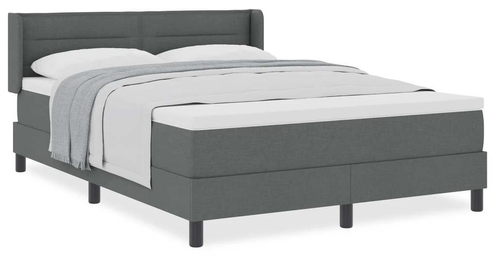 vidaXL Κρεβάτι Box Spring με στρώμα σε σκούρο γκρι, 140x200 εκ.