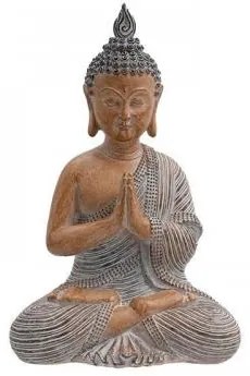 ΕΠΙΤΡΑΠΕΖΙΟ ΔΙΑΚΟΣΜΗΤΙΚΟ POLYRESIN Fylliana "Buddha" ΚΑΦΕ ΧΡΩΜΑ 17x13x27εκ 281-224-030