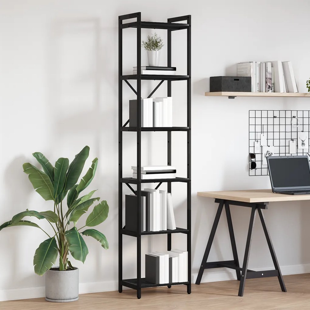 vidaXL Βιβλιοθήκη Μαύρη δρυς 40 x 30 x 188 εκ Επεξεργασμένο ξύλο