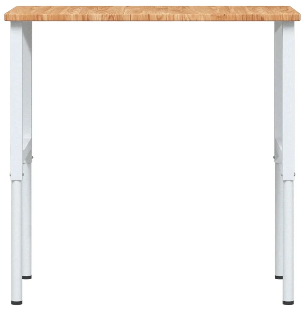 vidaXL Πάγκος Εργασίας Ορθογώνιος 100x60x(71,5-98) εκ Μασίφ Ξύλο Δρυός