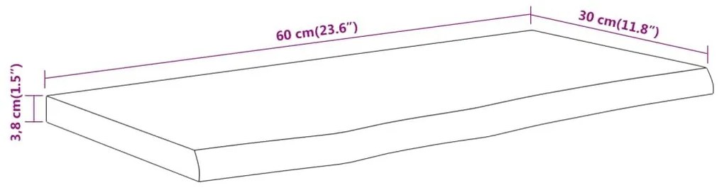 Ράφι Επιτοίχιο Ορθ. Live Edge 60x30x3,8 εκ. Μασίφ Ξύλο Ακακίας - Καφέ