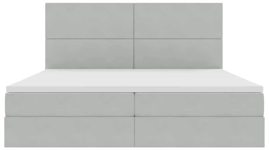 vidaXL Κρεβάτι με αποθηκευτικό χώρο και LED Ανοιχτό γκρι 200 x 200 cm