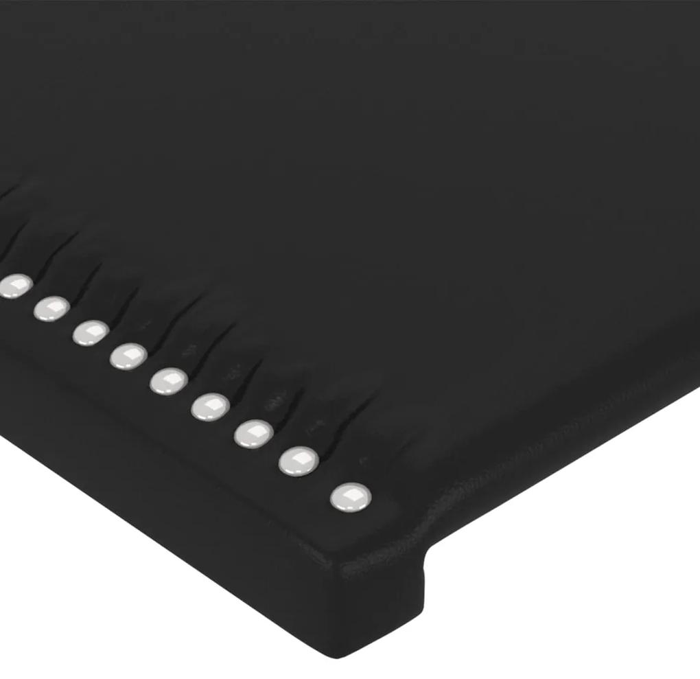 vidaXL Κεφαλάρι Κρεβατιού LED Μαύρο 163x16x118/128 εκ. Συνθετ. Δέρμα