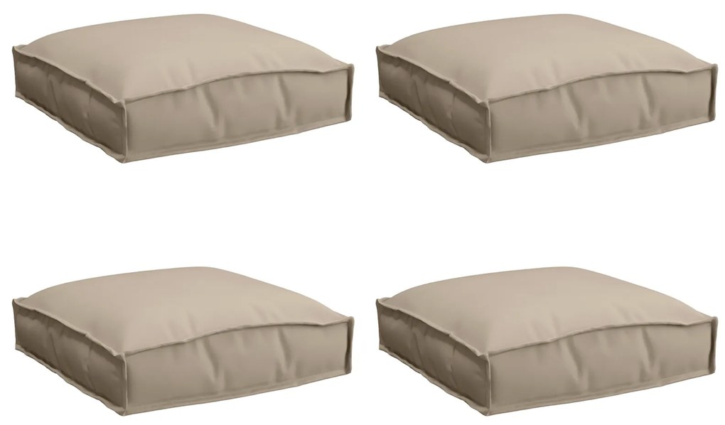 vidaXL Μαξιλάρι παλέτας για κάθισμα 4 pcs Taupe 40 x 40 x 8 εκ.