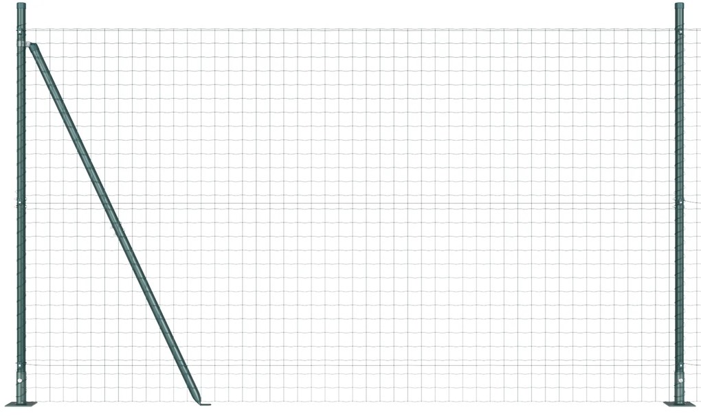 vidaXL Euro Fence με 7 Φλαντζωτές Κολώνες 1.5x10 μ. Γαλβανισμένος Χάλυβας