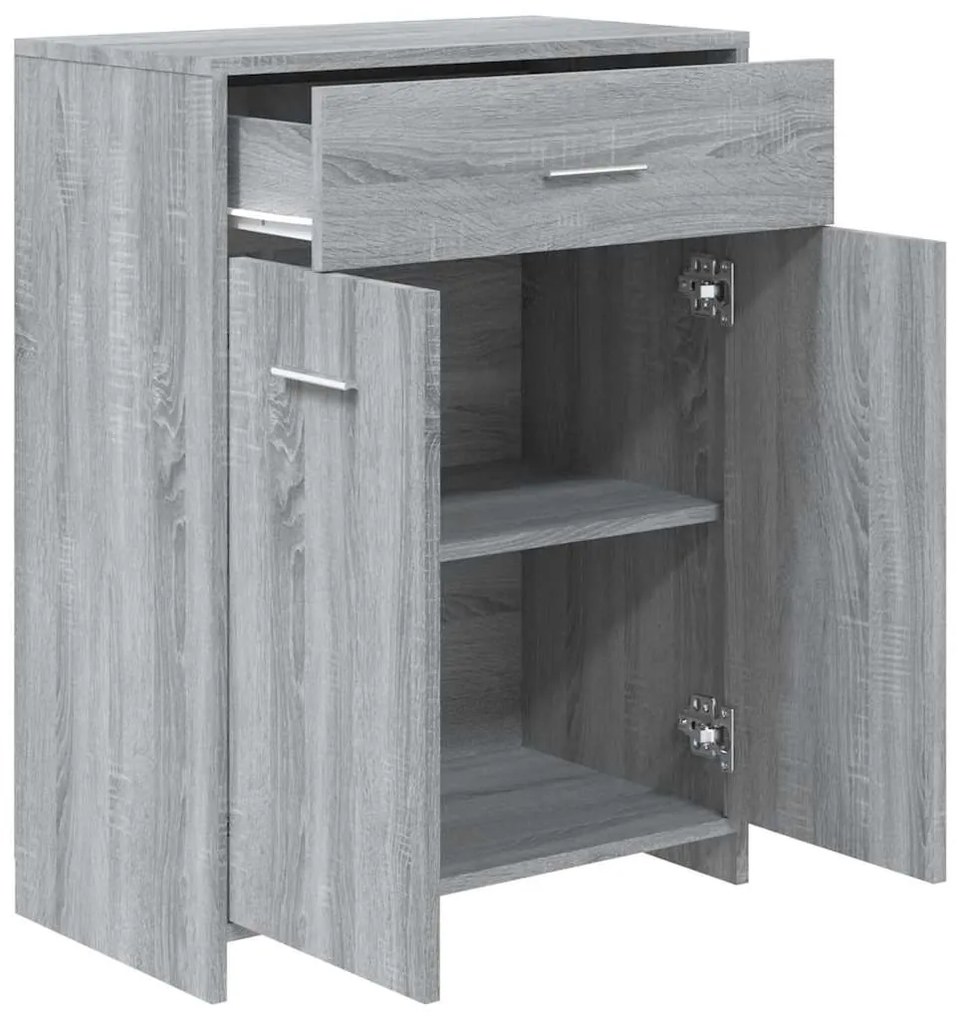 vidaXL Ντουλάπι Μπάνιου Γκρι Sonoma 60x33x80 εκ. Επεξεργασμένο Ξύλο