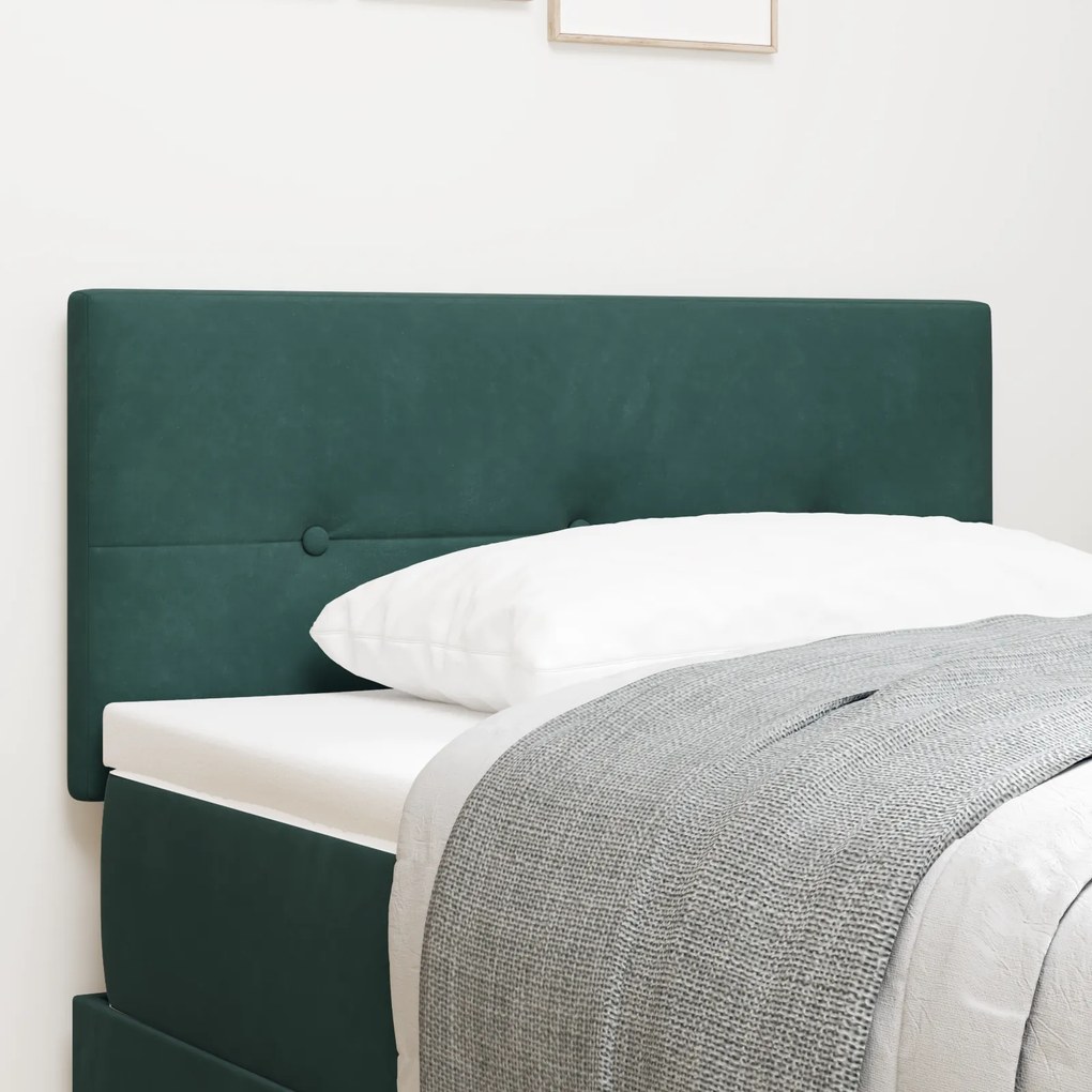 vidaXL Κεφαλάρι Button Tufted Σκούρο Πράσινο 90 εκ Βελούδο