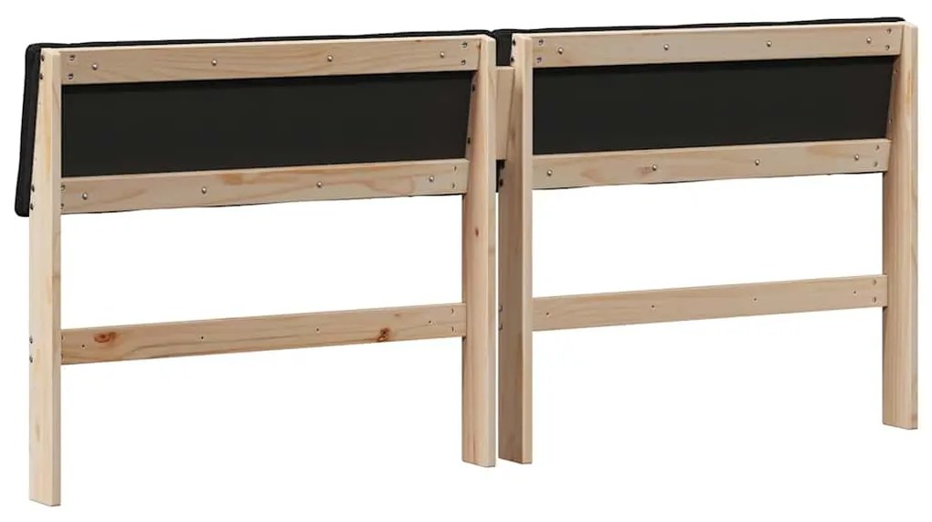 vidaXL Ταπετσαρισμένο κεφαλάρι Μαύρο 200 cm Στερεά ξυλεία πεύκου