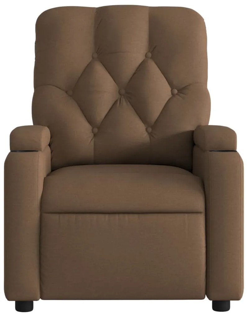 vidaXL Πολυθρόνα Μασάζ Ανακλινόμενη Καφέ Υφασμάτινη