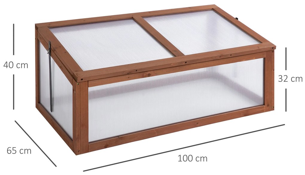 Outsunny Μίνι Θερμοκήπιο, Μικρό Θερμοκήπιο για τον Κήπο, με Πάνελ PC, Καλή Διαπερατότητα Φωτός, 100L x 65W x 40H cm
