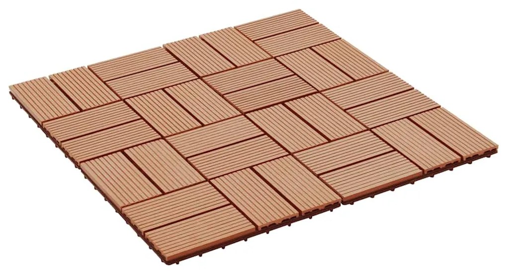 vidaXL Πλακάκια Deck 11 τεμ. Χρώμα Teak 30 x 30 εκ. 1 μ² από WPC