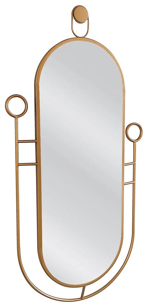 Καθρέπτης Τοίχου ANGBOR Χρυσό Μέταλλο/Γυαλί 65x2x100cm