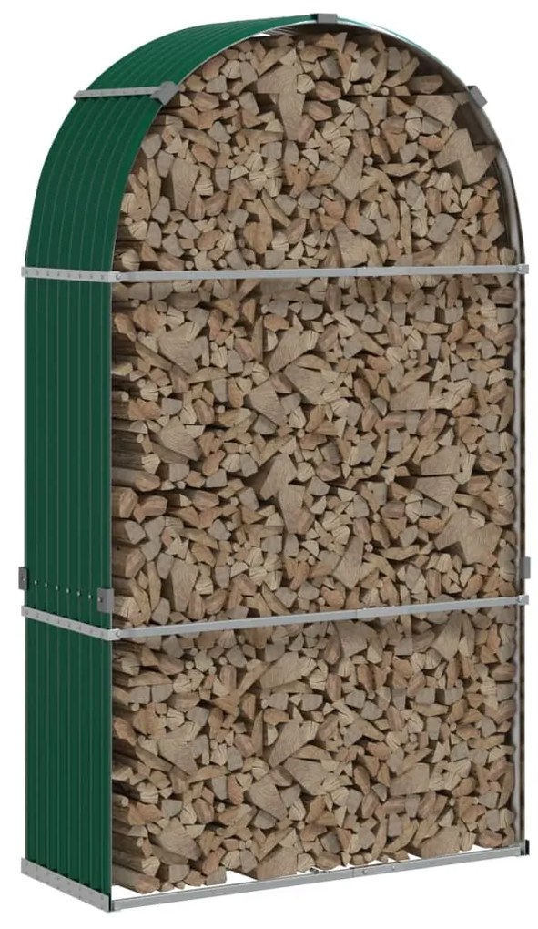 vidaXL Ξυλοθήκη Πράσινη 120 x 45 x 210 εκ. από Γαλβανισμένο Ατσάλι