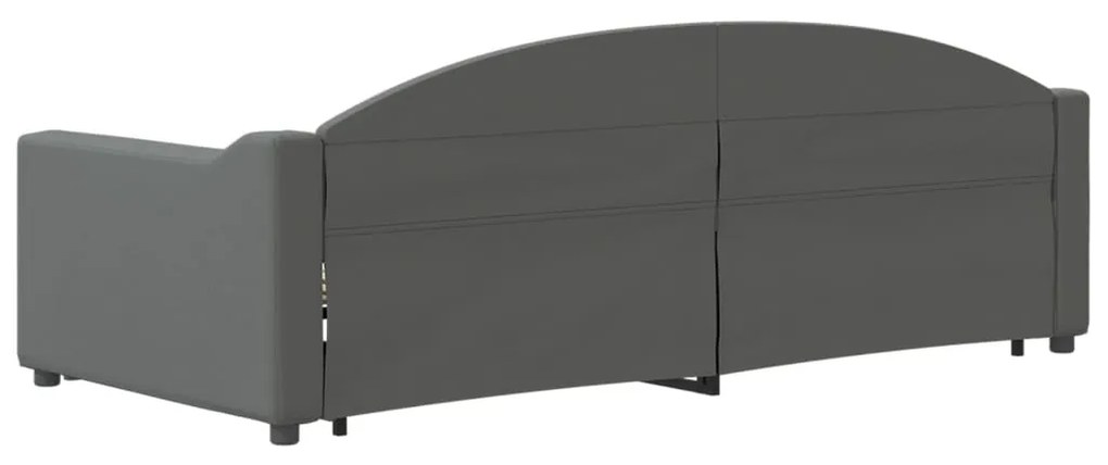 Καναπές Κρεβάτι Συρόμενος Σκούρο Γκρι 90 x 190 εκ. Ύφασμα - Γκρι