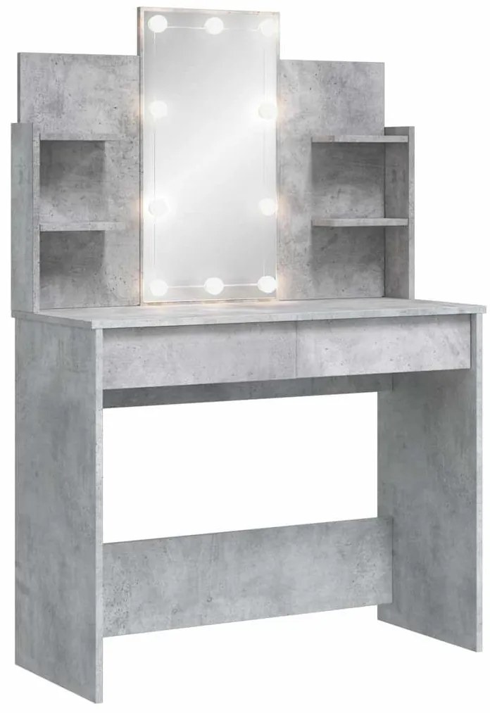 vidaXL Μπουντουάρ με LED Φώτα Γκρι Σκυροδέματος 96x40x142 εκ.