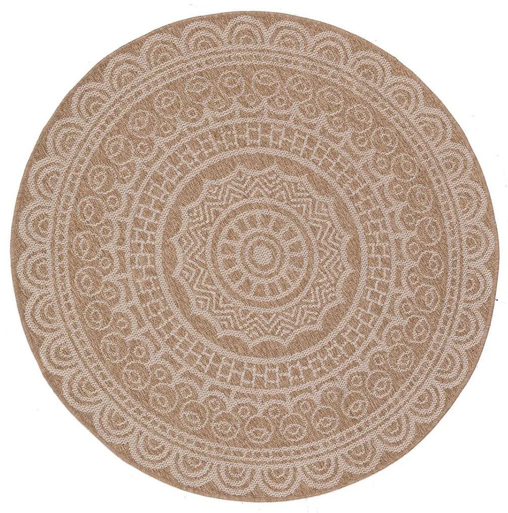 Στρογγυλό Χαλί Καλοκαιρινό (Φ240) Royal Carpet Avanos 8893 White
